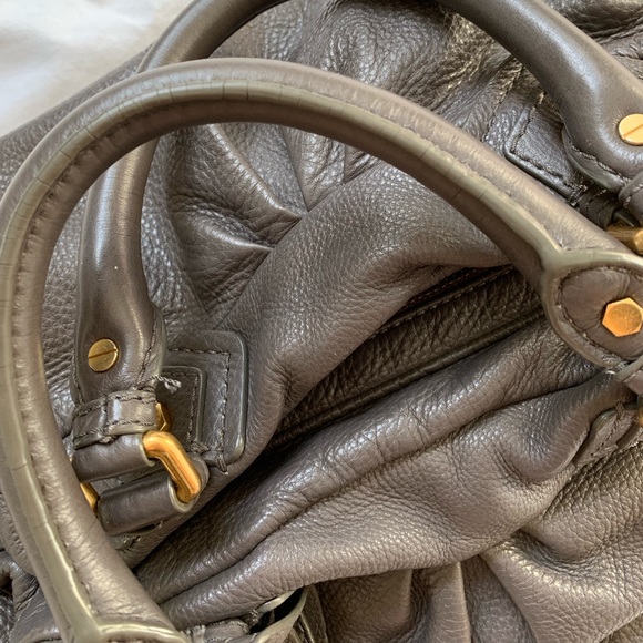 MARC JACOBS Classic Q Baby Groovee Leather Satchel Gold hardware Gray Grey - Picture 5 of 9